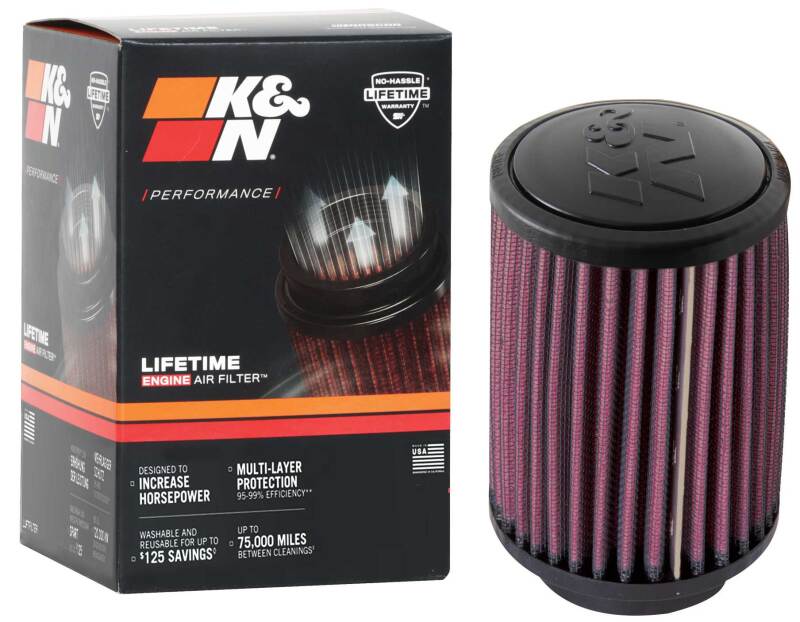 K&amp;N Universal Rubber Filter 2.125in Flange ID 3.5in Base OD 3.5in Top OD 5in Height - RB-0510