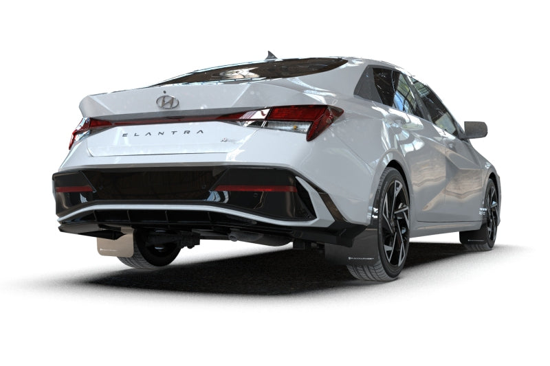 Rally Armor 2024+ Hyundai Elantra N Line Black Mud Flap w/ Red Logo - MF120-UR-BLK-RD