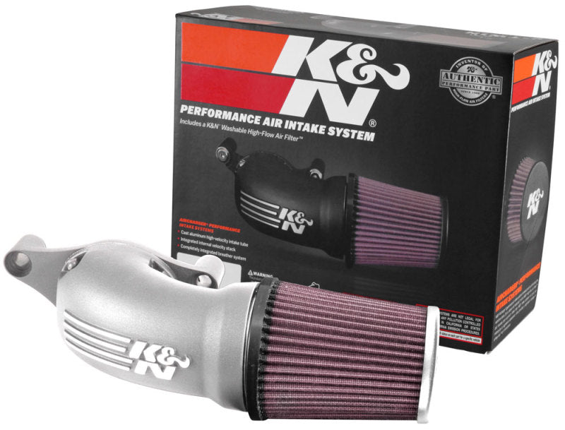 K&amp;N 17-18 Harley Davidson Touring Models Performance Air Intake System Silver - 57-1139S