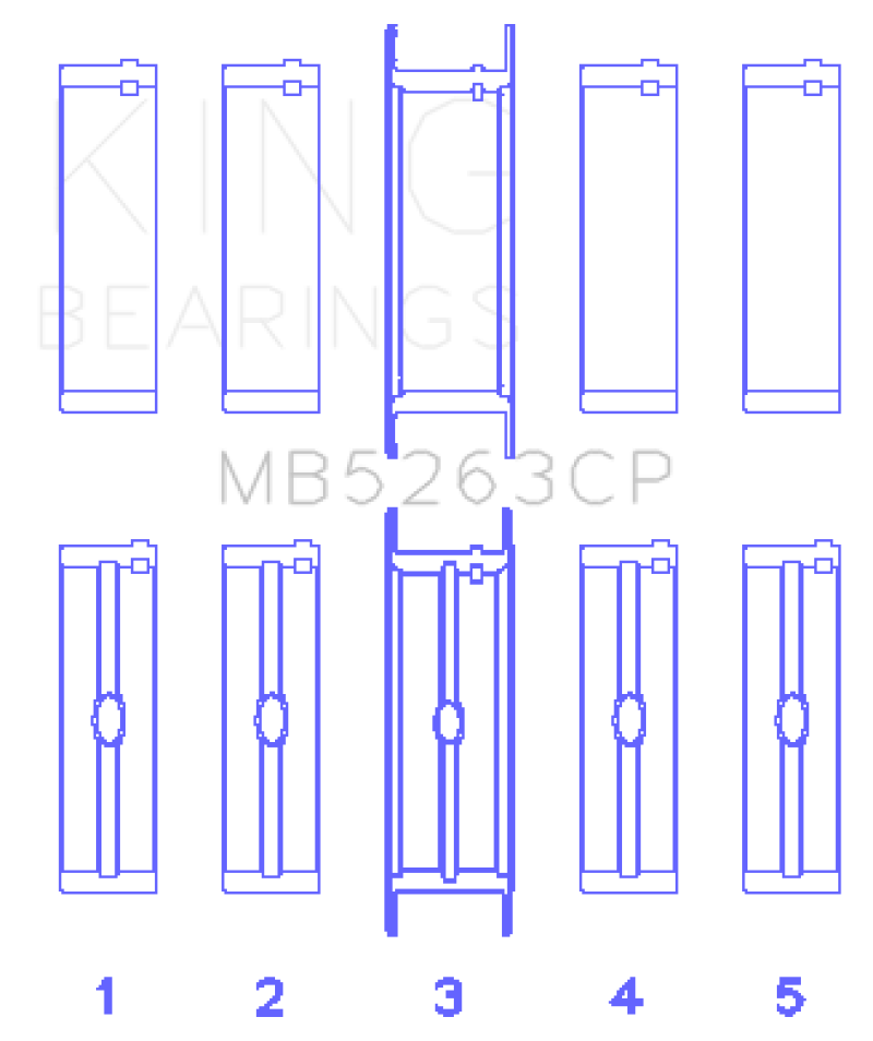 King 00-03 Ford F-650/F-750 T444E (Size STD) Crankshaft Main Bearing Set - MB5263CP