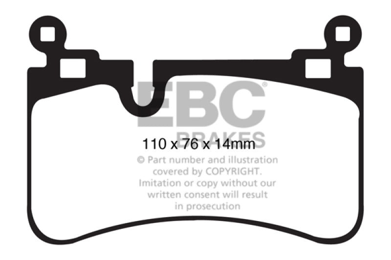 EBC 08-13 Mercedes-Benz C63 AMG (W204) 6.2 Yellowstuff Rear Brake Pads - DP41839R