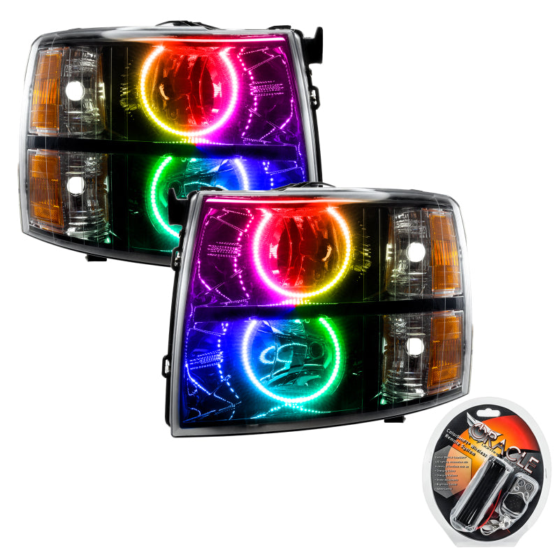 Oracle 07-13 Chevrolet Silverado SMD HL - Black - Round Style - ColorSHIFT SEE WARRANTY - 7105-330