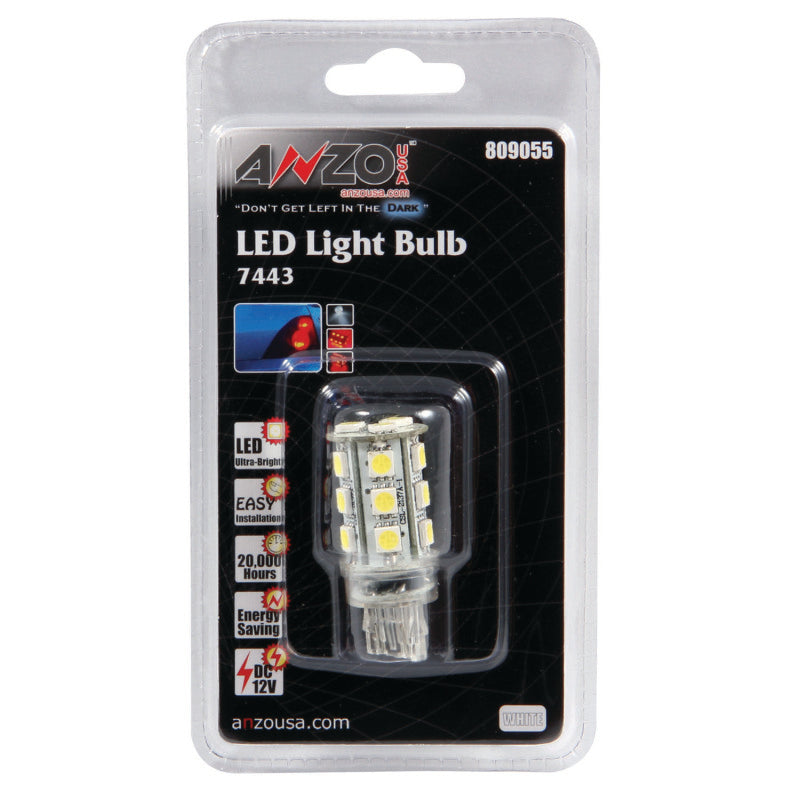 ANZO LED Bulbs Universal 7444 White - 18 LEDs 1 3/4in Tall - 809055