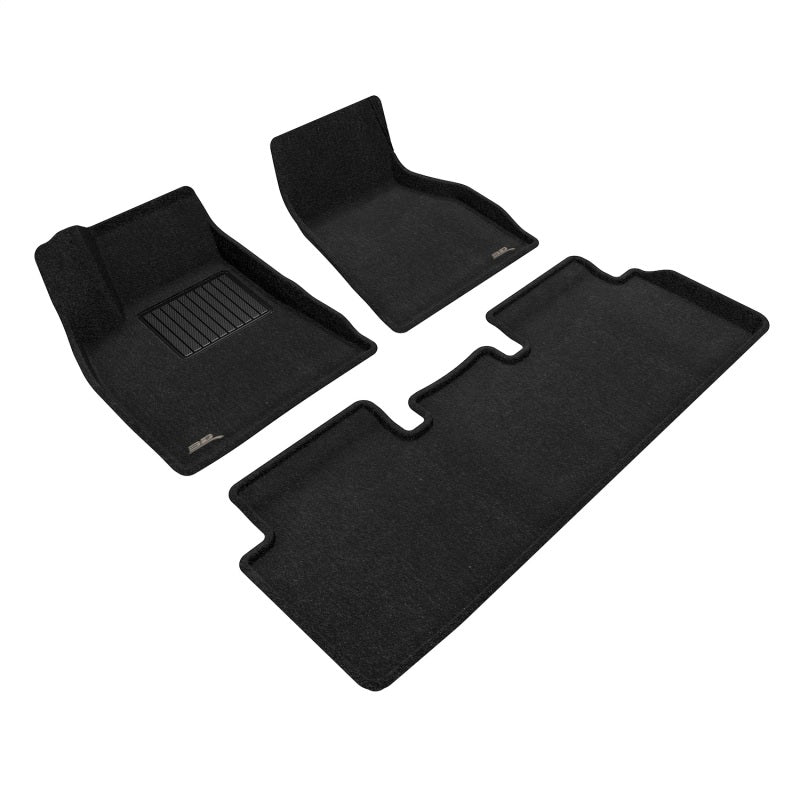 3D Maxpider 20-21 Tesla Model S Elegant Floor Mat- Black - L1TL02004709