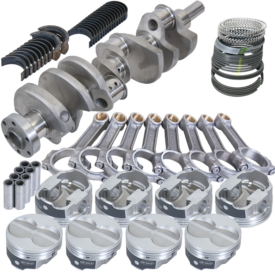 Eagle Ford 302 3.400in Crank 5.400in I-Beam Rods -11cc Flat Top 4.030in Pistons Balanced Assembly - B64223030 - front view