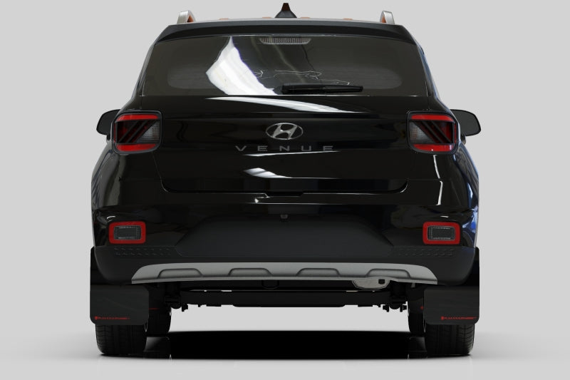 Rally Armor 20-24 Hyundai Venue Black Mud Flap Red Logo - MF65-UR-BLK/RD
