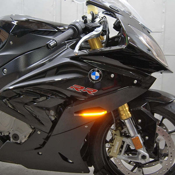 New Rage Cycles 09-19 BMW S1000RR LED Front Turn Signals - S1000RR-FB - front view