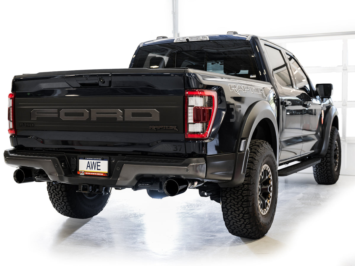 AWE Gen 3 Ford Raptor SwitchPath Exhaust  - Diamond Black Tips - 3025-33356