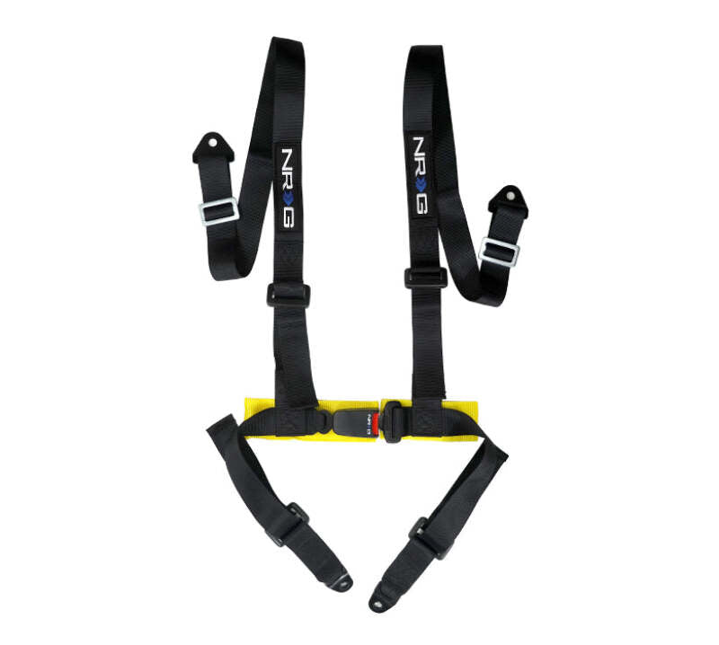 NRG 4 Point Seat Belt Harness / Buckle Lock- Black - SBH-4PC-SBK - front view