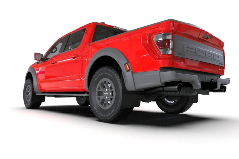 Rally Armor 21-23 Ford F-150 Raptor Black UR Mud Flap w/ Red Logo - MF73-UR-BLK-RD
