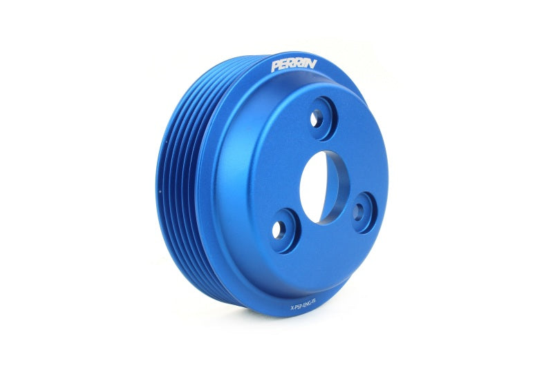 Perrin 15-22 Subaru WRX / 14-18 FXT / 18-21 Crosstrek Lightweight Water Pump Pulley - Blue - PSP-ENG-112BL