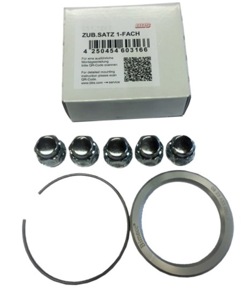 BBS PFS KIT - Jag / Rover 5x108 - Includes 70mm OD - 63.3mm ID Ring / 70mm Clip / Lug Nuts - 09.30.373