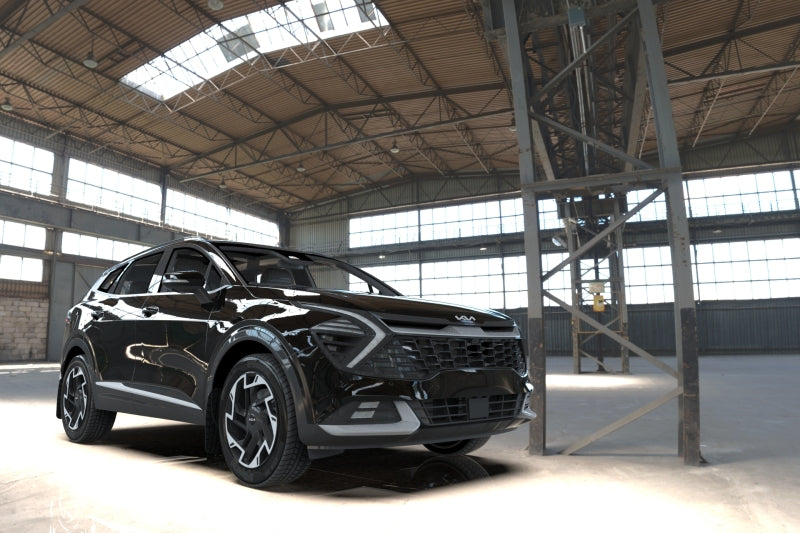 Rally Armor 23-24 Kia Sportage Black UR Mud Flap w/ Metallic Black Logo - MF81-UR-BLK-MBK