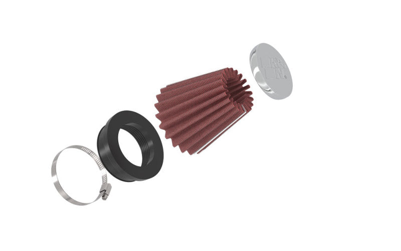 K&amp;N Universal Chrome Filter 2 1/8 inch FLG / 3 inch Bottom / 2 inch Top / 3 inch Height - RC-2330