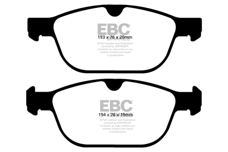 EBC 08+ Volvo XC60 3.0 Turbo Redstuff Front Brake Pads - DP32018C