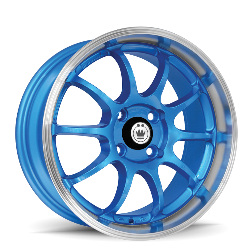 Konig Lightning 15x7 4x100 ET38 Blue/Machine Lip - LI57100383