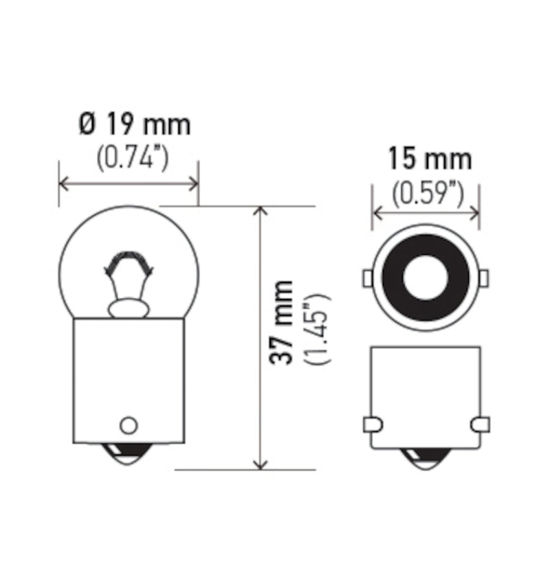 Hella Bulb 5008 12V 10W Ba15S B6 (2) - 5008TB