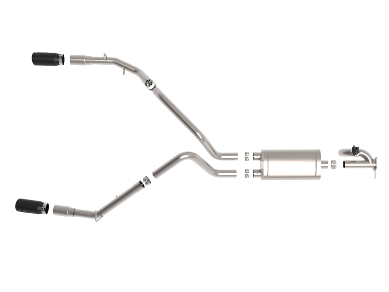 aFe Gemini XV 3in 304 SS Cat-Back Exhaust 19-21 Ram 1500 V8 5.7L Hemi w/ Black Tips - 49-32081-B