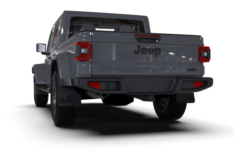 Rally Armor 19-24 Jeep JT Gladiator (Mojave/Rubicon) Black Mud Flap w/Army Green Logo - MF104-BLK-AGN