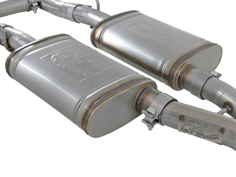aFe MACH Force-Xp 2-1/2in 304 SS Cat-Back Exhaust 15-21 Dodge Challenger V6-3.6L - Quad Black Tip - 49-32067-B