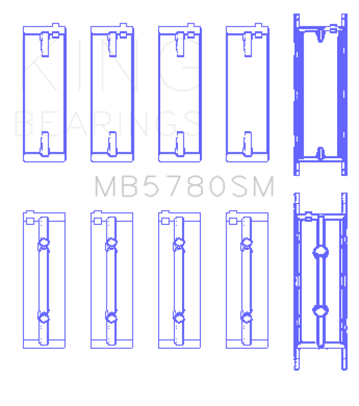 King Engine Bearings BMW N47 D20 A/B/C/D/N47 C20 A (Size +0.50mm) Main Bearing Set - MB5780SM0.5