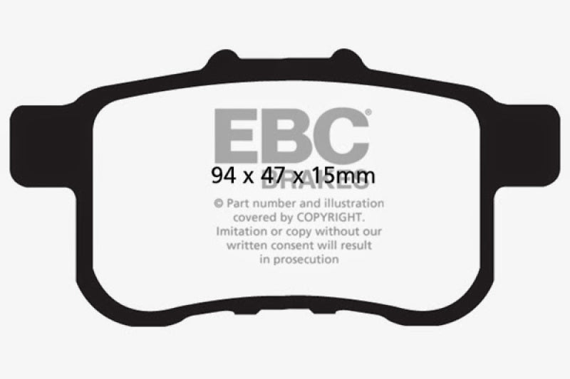 EBC 09-14 Acura TSX 2.4 Yellowstuff Rear Brake Pads - DP41987R