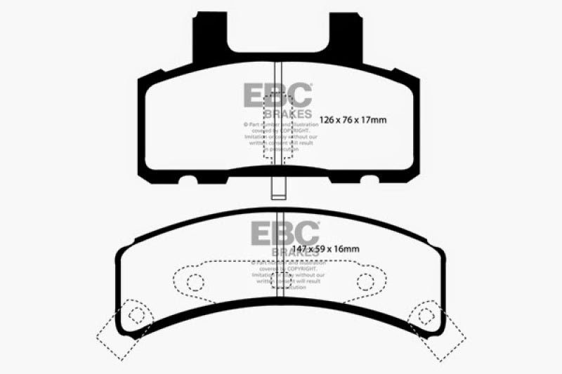 EBC 97-99 Cadillac Deville 4.6 (Rear Drums) Ultimax2 Front Brake Pads - UD369