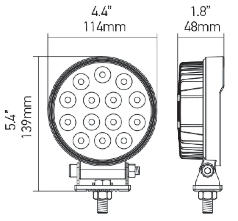 Hella ValueFit Work Light 5RD 2.0 LED MV LR LT - 357105012