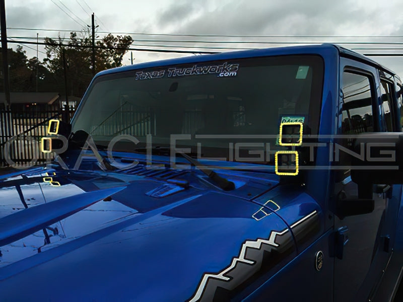 Oracle Off-Road 3in W Square Spotlight with Halo - ColorSHIFT SEE WARRANTY - 5777-333