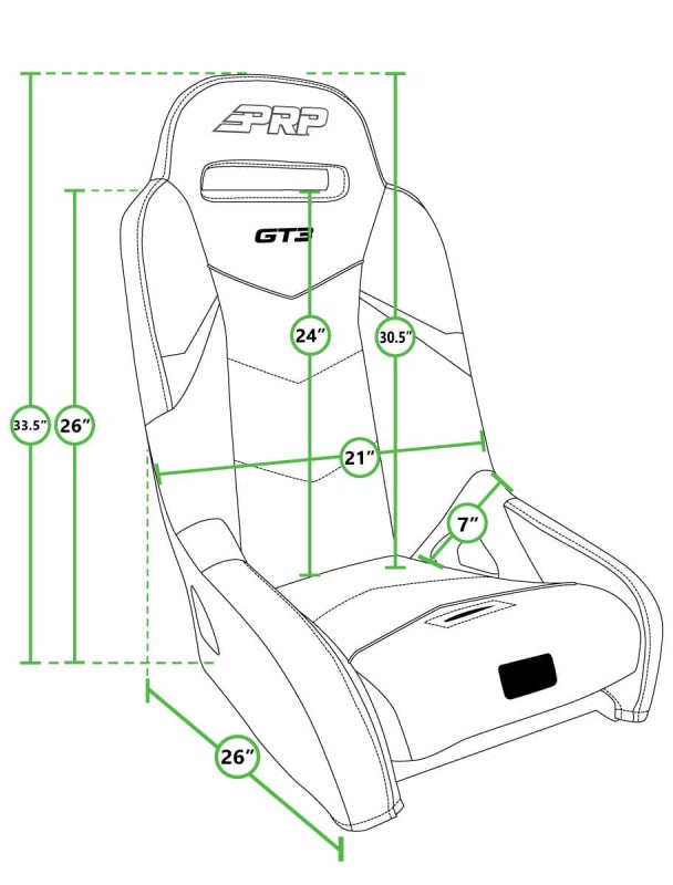 PRP Honda Talon GT3 Suspension Seats Kit (Pair) - Black - A7301-PORXP-C66-201