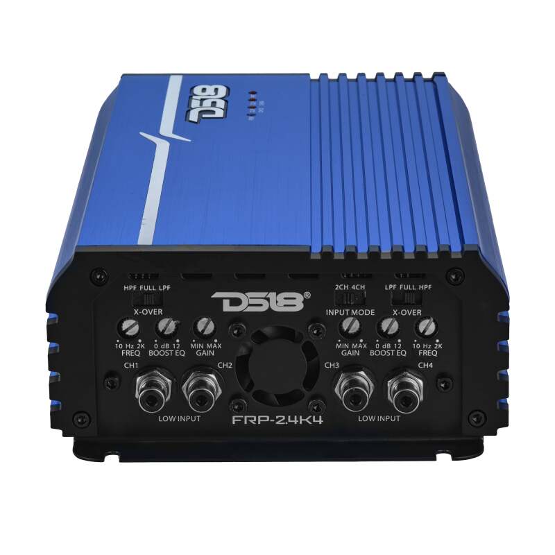 DS18 4-Channel Class-D Amp Stereo Full-Range 4 x 250 W RMS at4 ohm - Blue - FRP-2.4K4/BL - rear view
