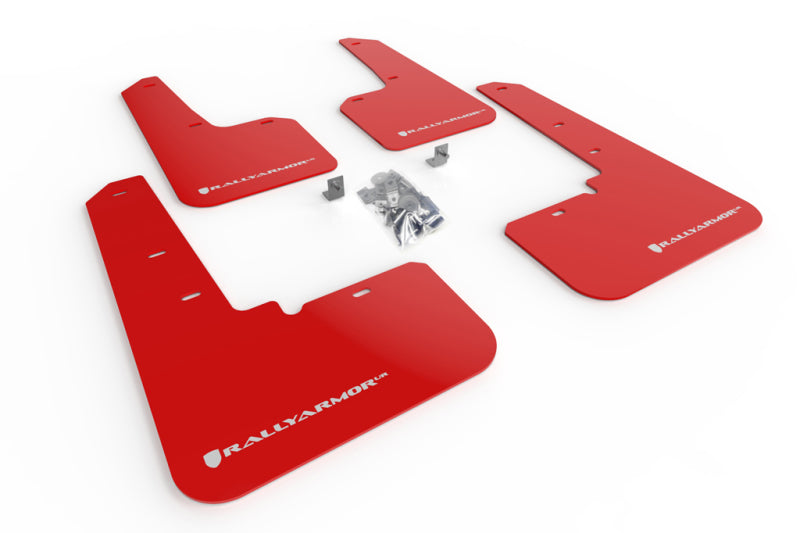 Rally Armor 20-24 Subaru Outback Red UR Mud Flap w/White Logo - MF66-UR-RD/WH