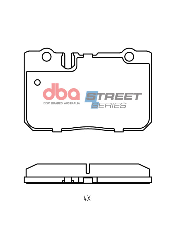 DBA 97-00 Ford F-250 HD (4 Whl ABS) 4WD Front Street Series Brake Pads - DB1421SS