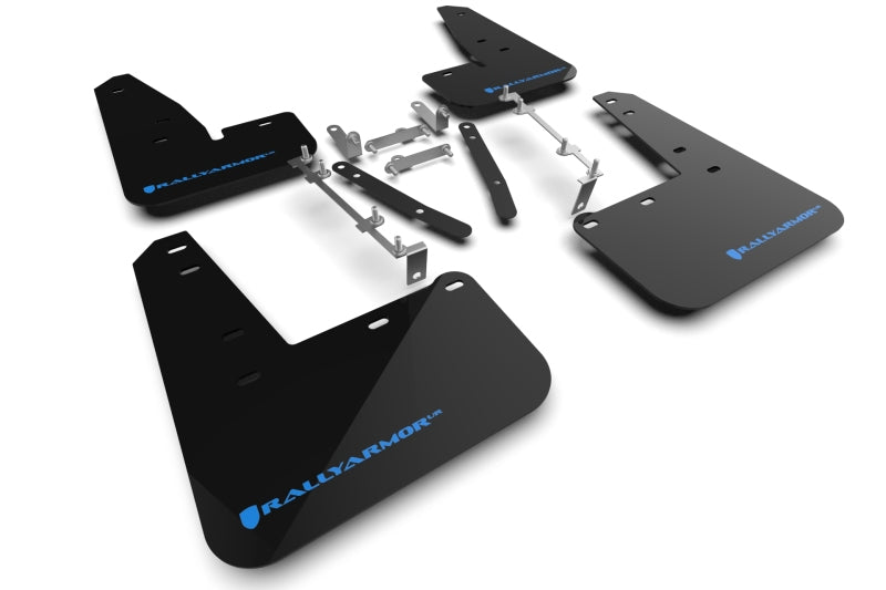 Rally Armor 23-24 Toyota GR Corolla Black Mud Flap w/ Light Blue Logo - MF89-UR-BLK-NB