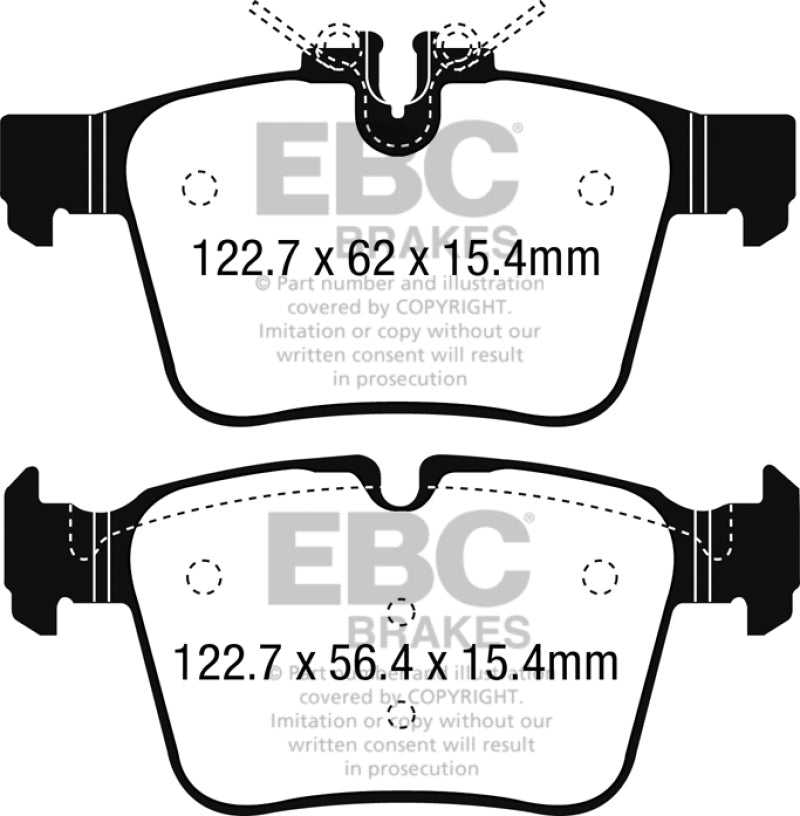EBC 15+ Mercedes-Benz C300 (W205) 2.0 Turbo 4-matic Greenstuff Rear Brake Pads - DP22215