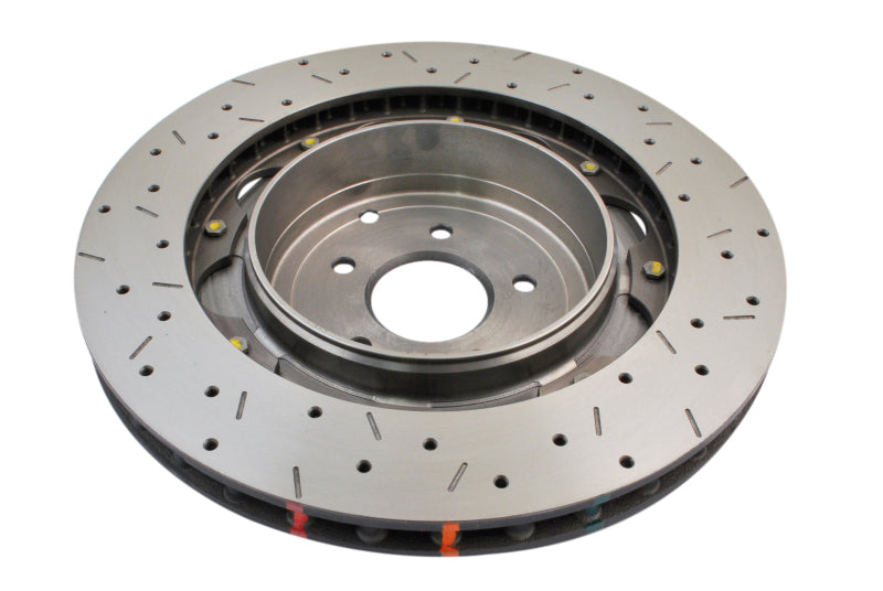 DBA 09+ Nissan GTR R-35 Rear Drilled &amp; Slotted 5000 Series 2 Piece Rotor Assembled w/ Black Hat (Ava