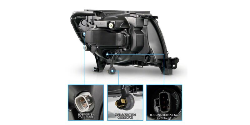 Raxiom 05-11 Toyota Tacoma Axial Series Switchback Proj Headlights- Chrome- Clear Lens - TT23362 - additional view 7