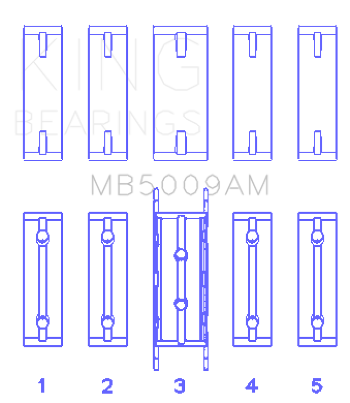 King Ford Fiesta 1.25i (ZETEC) Crankshaft Main Bearing Set - MB5009AM