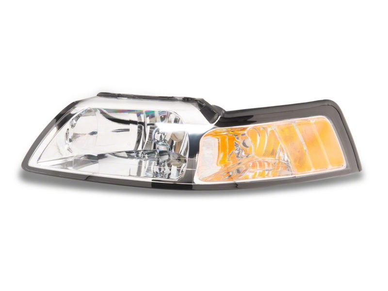 Raxiom 99-04 Ford Mustang Axial Series OEM Style Replacement Headlights- Chrome Housing (Clear Lens) - 413421