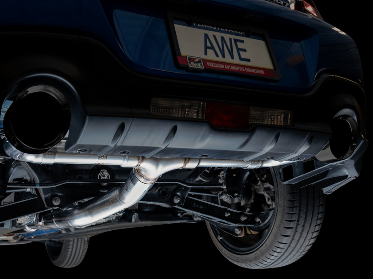 AWE Subaru BRZ / Toyota GR86 / Toyota 86 Track Edition Cat-Back Exhaust- Diamond Black Tips - 3020-33279