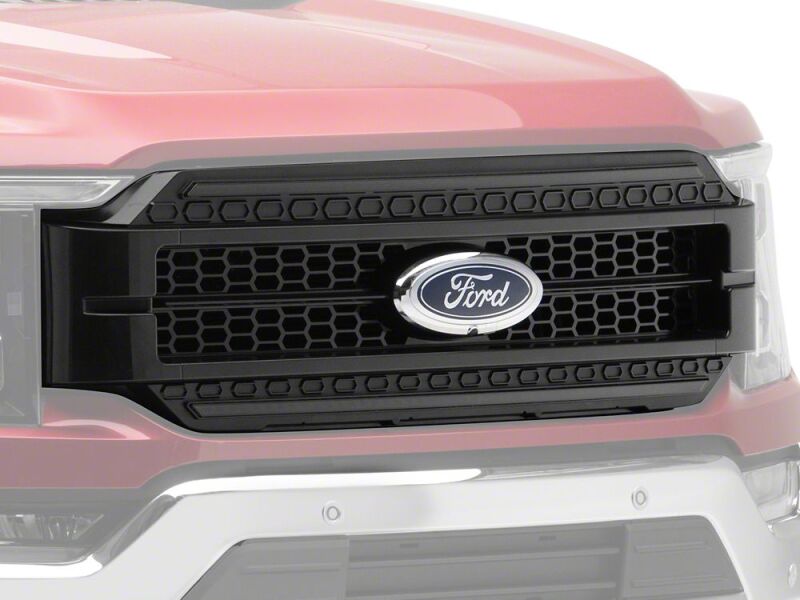 Raxiom 21-23 Ford F-150/ Exc.Raptor CXR Series LED Upper Replacement Grille with White DRL- Black - T596988 - front view