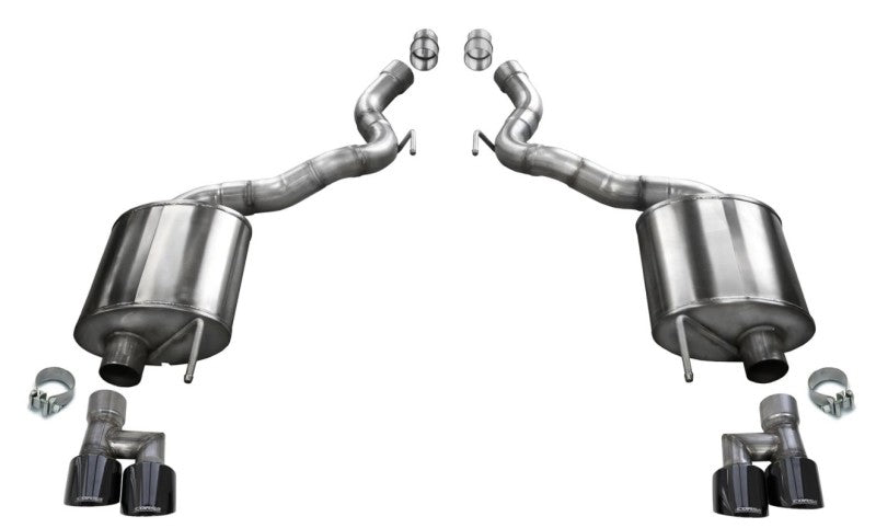 Corsa 2018-2023 Ford Mustang GT Convertible Sport Axle-Back Exhaust w/ Black PVD 4in Tips - 21050BLK