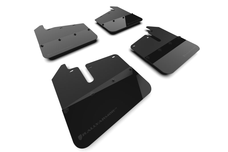 Rally Armor 20-24 GMC Sierra 2500/3500 HD Denali Black Mud Flap w/Metallic Black Logo - MF131-BLK-MBK