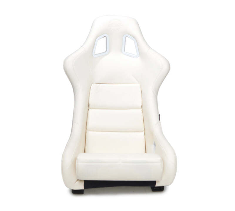 NRG FRP Bucket Seat White Vinyl Material (Large) - FRP-302WT-V - close-up view 2 3