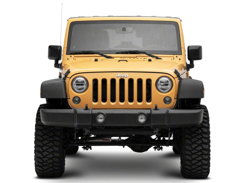 Raxiom 97-18 Jeep Wrangler TJ &amp; JK Axial 7-In LED Headlights w/ DRL- Chrome Housing (Clear Lens) - J155569
