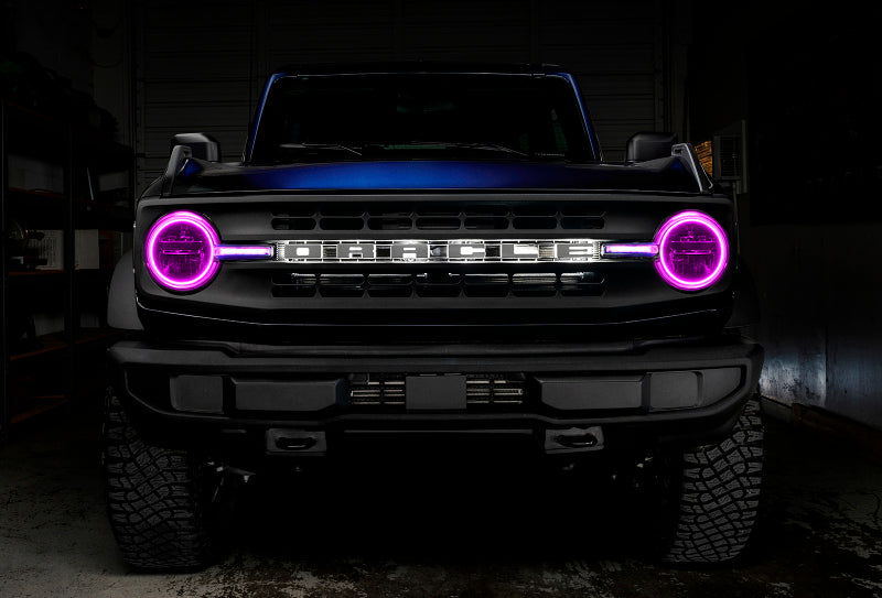 Oracle 21-22 Ford Bronco Headlight Halo Kit w/DRL Bar - Base Headlights -w/No Cntrl SEE WARRANTY - 1471-334