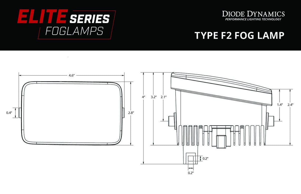 Diode Dynamics Elite Foglamp Type F2 - Yellow (Pair) - DD5174P