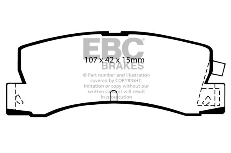 EBC 86-92 Toyota Corolla 1.6 Yellowstuff Rear Brake Pads - DP4629R