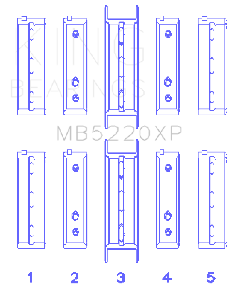 King Subaru WRX/STi EJ20 EJ22 EJ25 Flange #3 Position (Size .025) Performance Main Bearing Set - MB5220XP.026