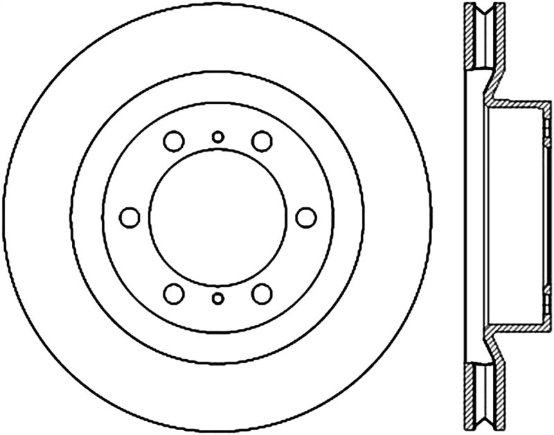 StopTech 10-17 Lexus GX Slotted &amp; Drilled Cryo Front Right Rotor - 127.44174CR